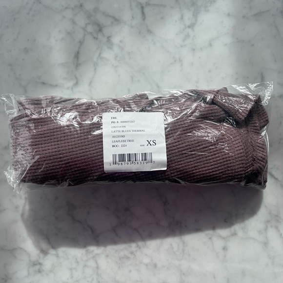 NWT Free People We The Free Latte Blues Solid Thermal in Leafless Tree Sz XS - Picture 13 of 15